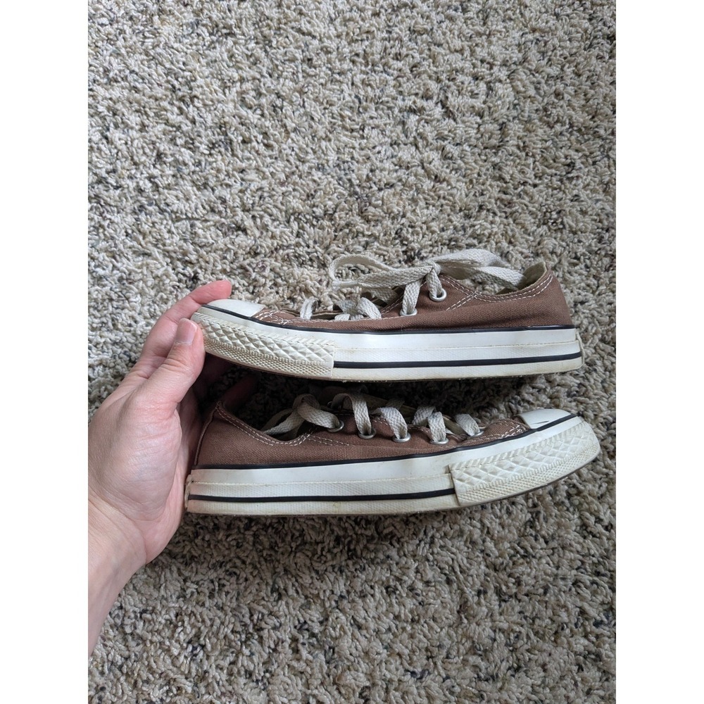 Converse Chuck Taylor All Star Low Top Brown Canvas Kids Sneakers Size 1 3Q1112 - Picture 5 of 8